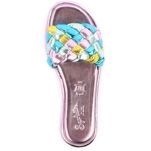 Seychelles Metallic Multi Color Woven Sandals Made In Italy Womens’ Size 8
